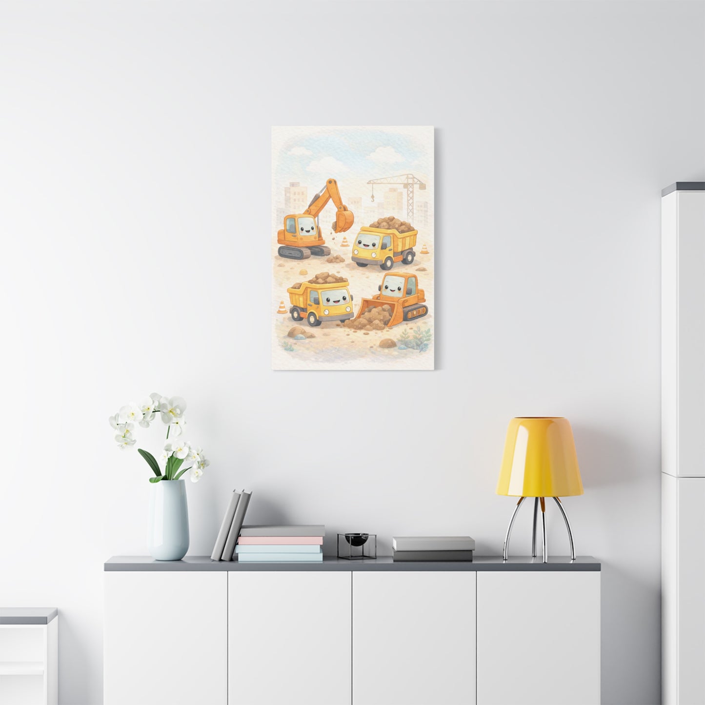 Little Builders Construction City Wall Art & Canvas Print