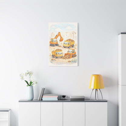 Little Builders Construction City Wall Art & Canvas Print