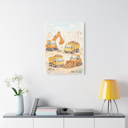 Little Builders Construction City Wall Art & Canvas Print
