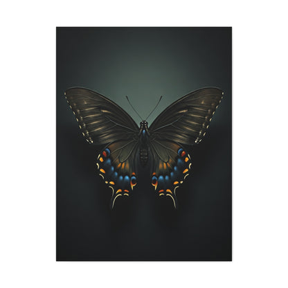 Midnight Swallowtail Butterfly with Jewel Wing Accents Wall Art & Canvas Prints