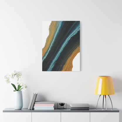 Blue and Gold Stone Flow Abstract Wall Art & Canvas Prints