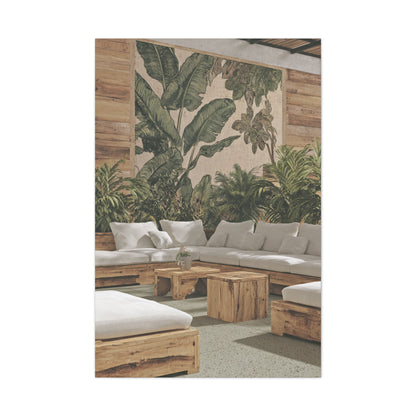 Tropical Flora and Fauna Resort Restaurant Wall Art & Canvas Print