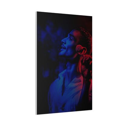 Monochrome Singer Stage Light Portrait Wall Art & Canvas Print