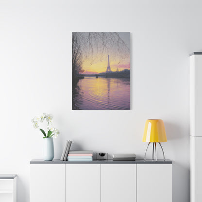 Paris Sunrise Eiffel Tower Reflection Wall Art & Canvas Print