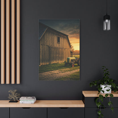 Vintage Tractor by Rustic Barn Wall Art & Canvas Prints