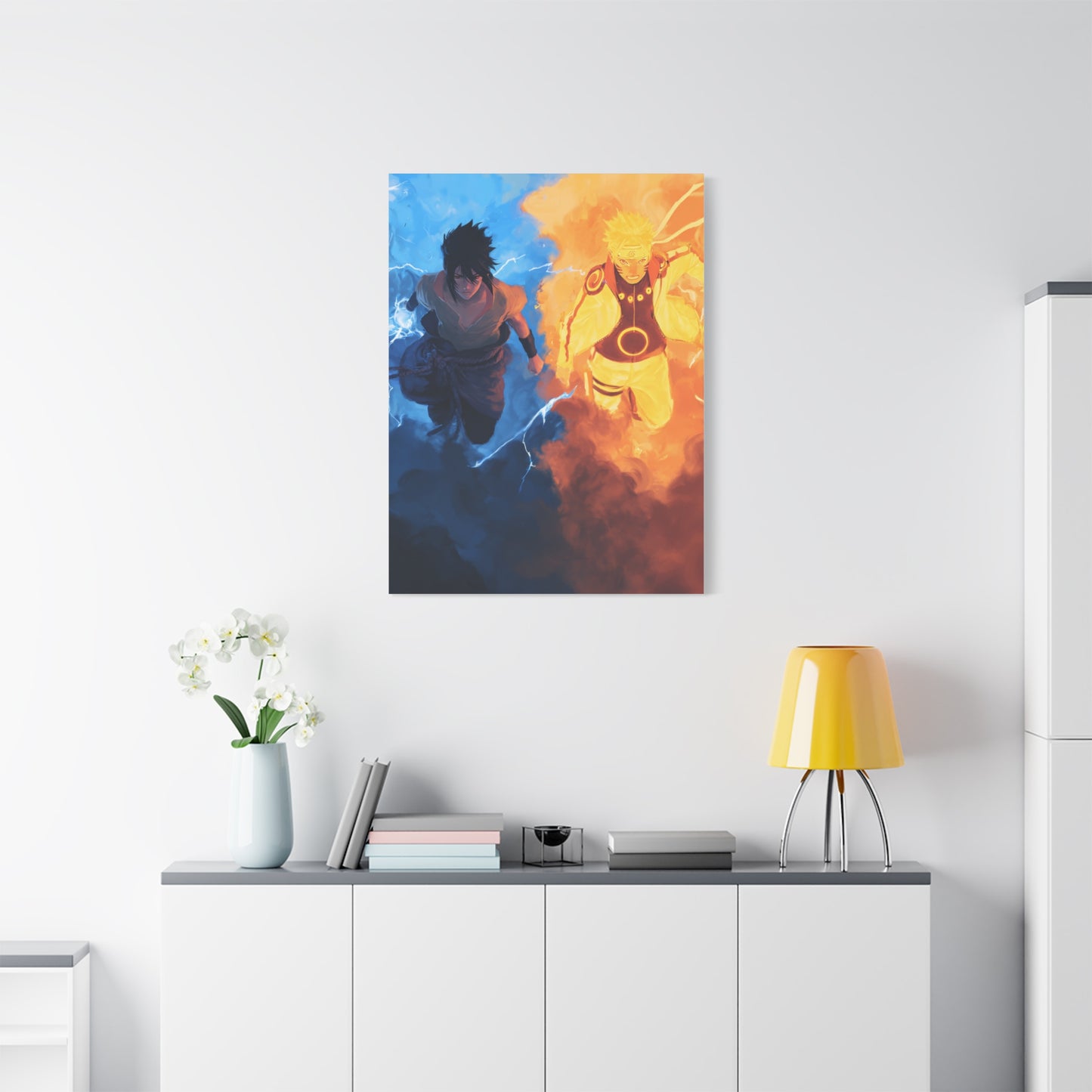 Naruto Uzumaki and Sasuke Uchiha Elemental Divide Wall Art & Canvas Print