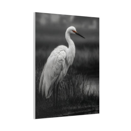 Light Grey Crane Mist Portrait Wall Art & Canvas Print