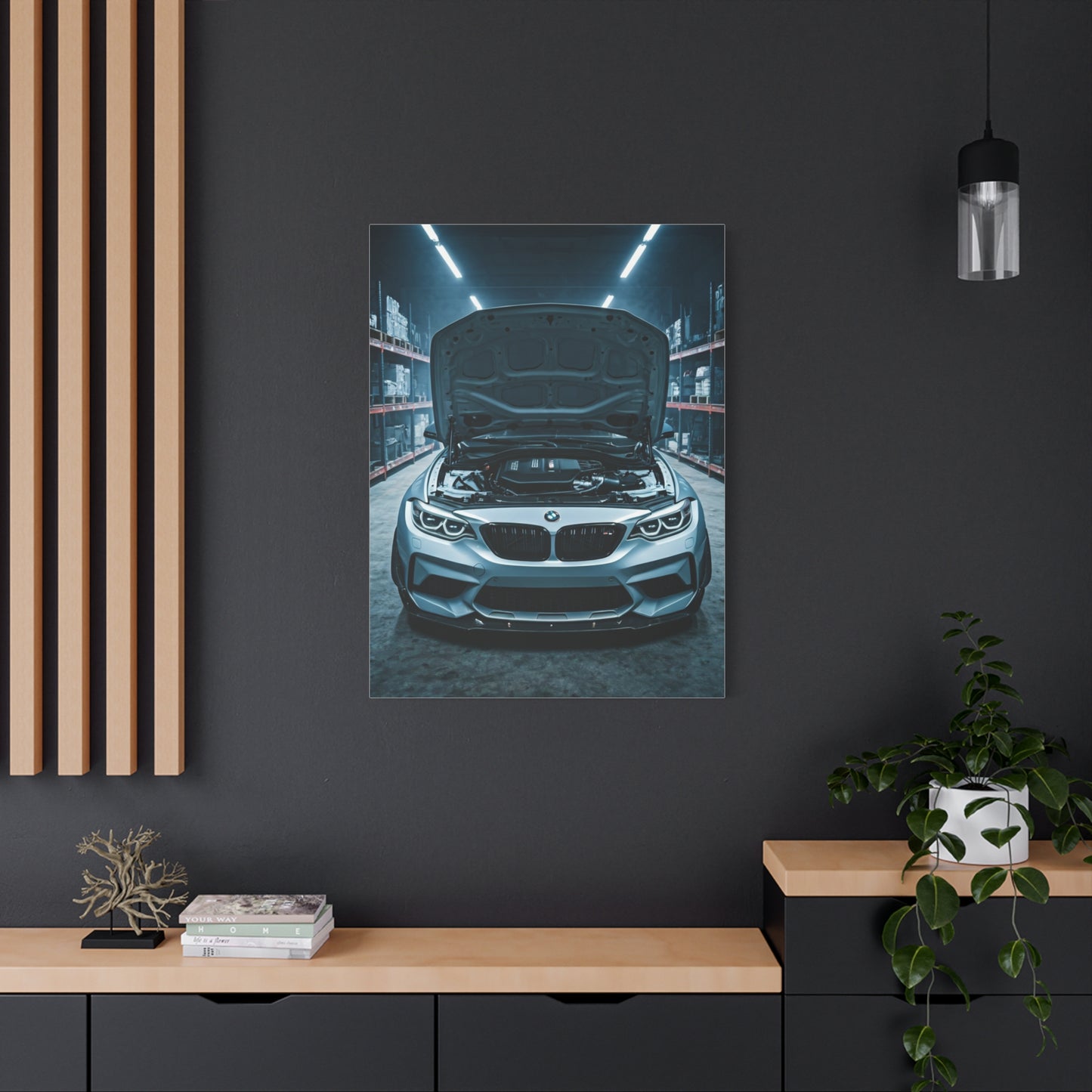 BMW M2 Industrial Workshop Lighting Wall Art & Canvas Prints