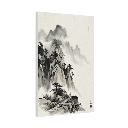 Japanese Sumi-e Mountain Path Wall Art & Canvas Print