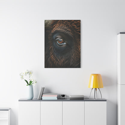 Macro Bison Eye Reflection Portrait Wall Art & Canvas Print