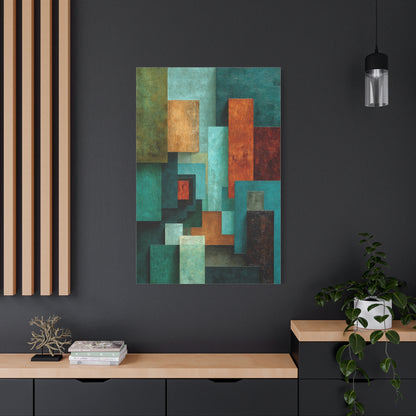 Layered Color Field Geometry Wall Art & Canvas Print