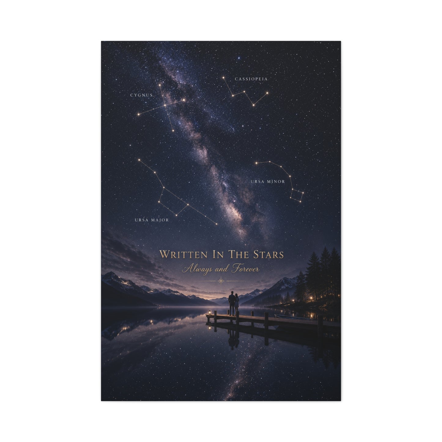 Written in the Stars Celestial Love Quote Wall Art & Canvas Print