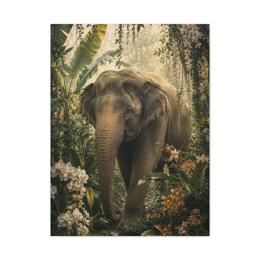 Majestic Elephant Jungle Portrait Tropical Wall Art & Canvas Print