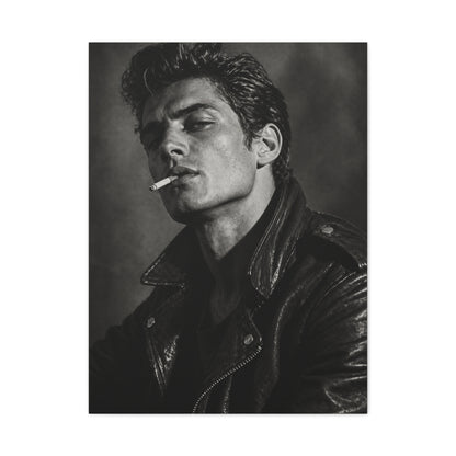 Rebel Leather Jacket Portrait Wall Art & Canvas Print