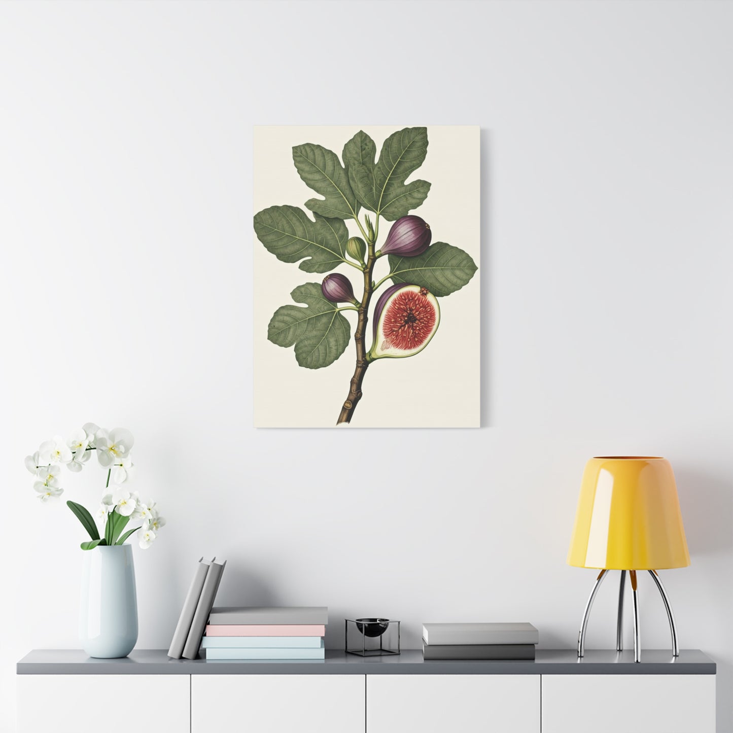 Fig Branch Illustration Wall Art & Canvas Prints