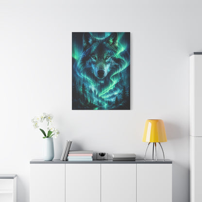 Aurora Spirit Wolf Cosmic Landscape Wall Art & Canvas Print