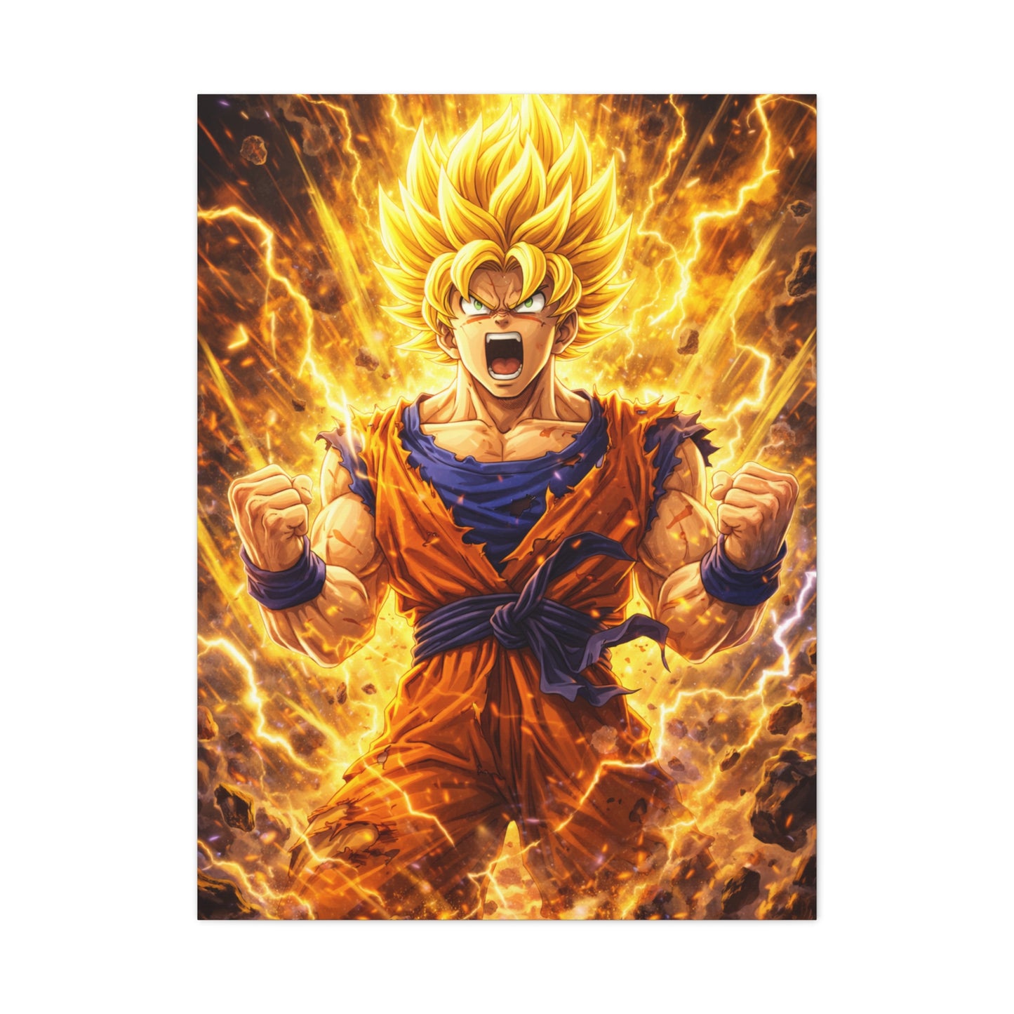 Goku Super Saiyan Power Awakening Wall Art & Canvas Print