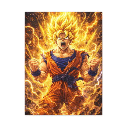 Goku Super Saiyan Power Awakening Wall Art & Canvas Print