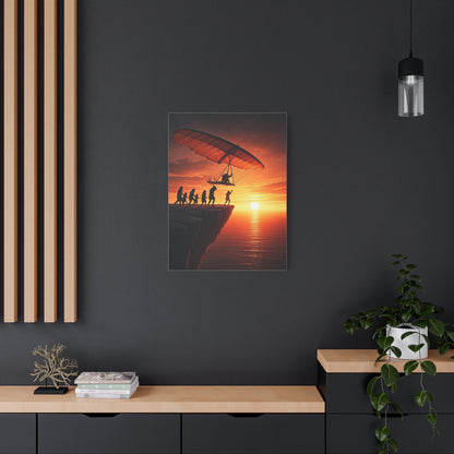 Cliffside Takeoff Into the Sunset Wall Art & Canvas Prints