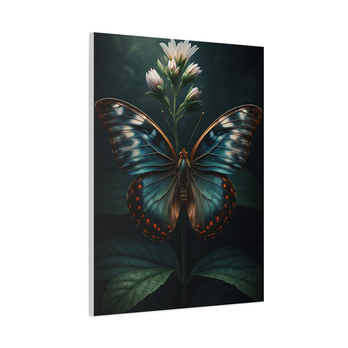 Midnight Blue Garden Butterfly Wall Art & Canvas Prints