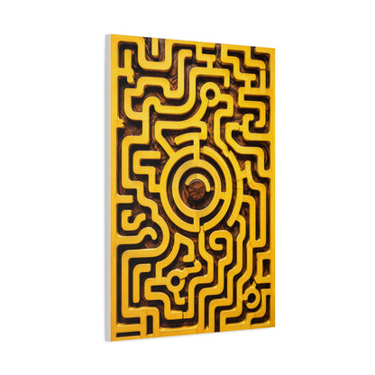 Interactive Yellow Maze Geometric Panel Wall Art & Canvas Print