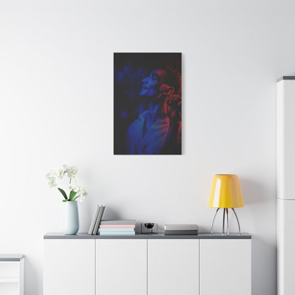 Monochrome Singer Stage Light Portrait Wall Art & Canvas Print