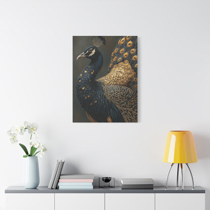 Black and Gold Peacock Elegance Wall Art & Canvas Print