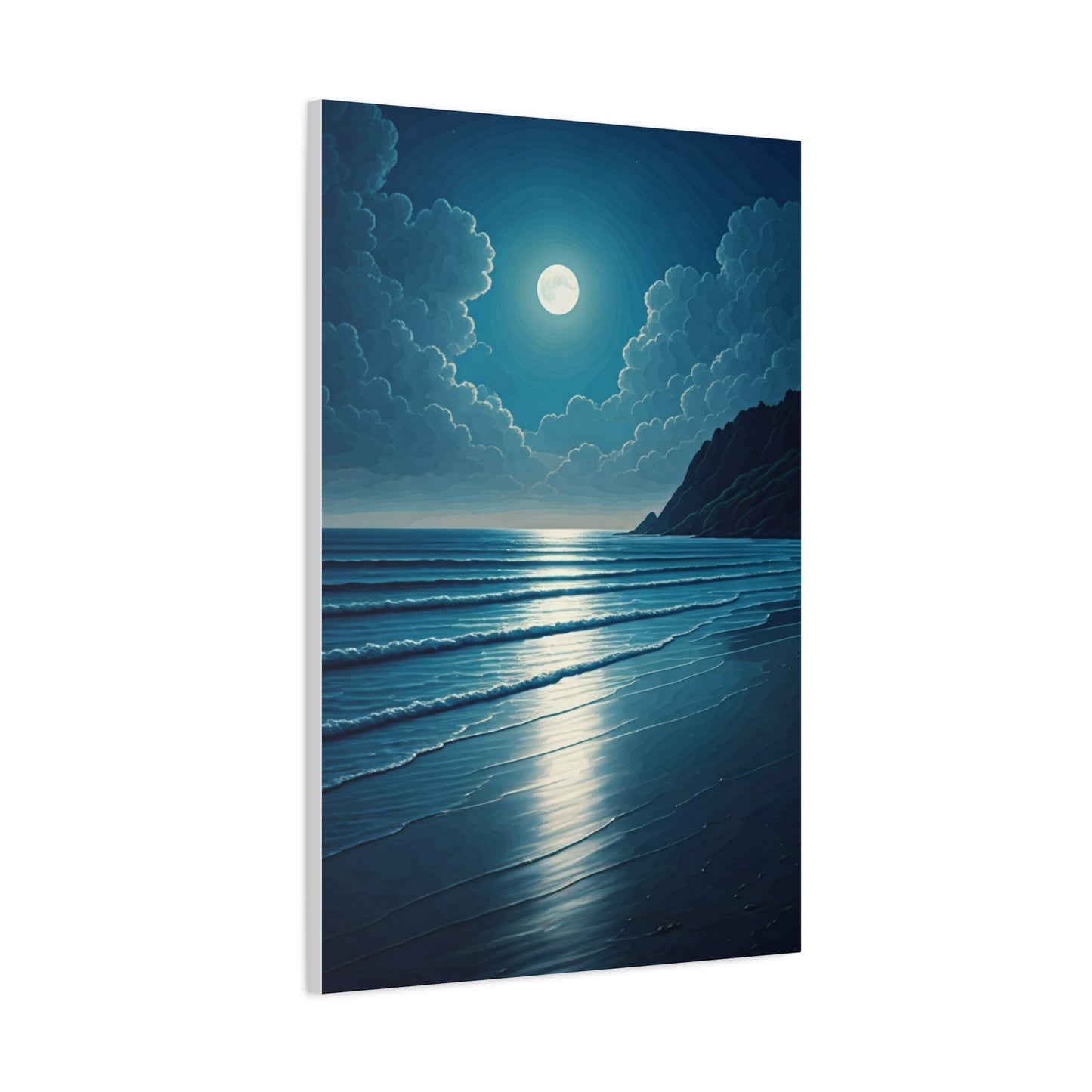 Moonlit Ocean Horizon Night Wall Art & Canvas Prints
