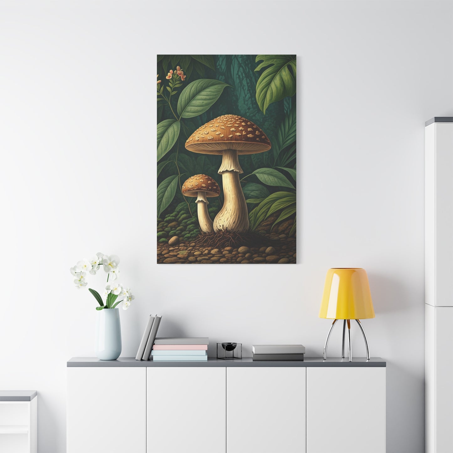 Forest Mushroom Illustration Wall Art & Canvas Prints