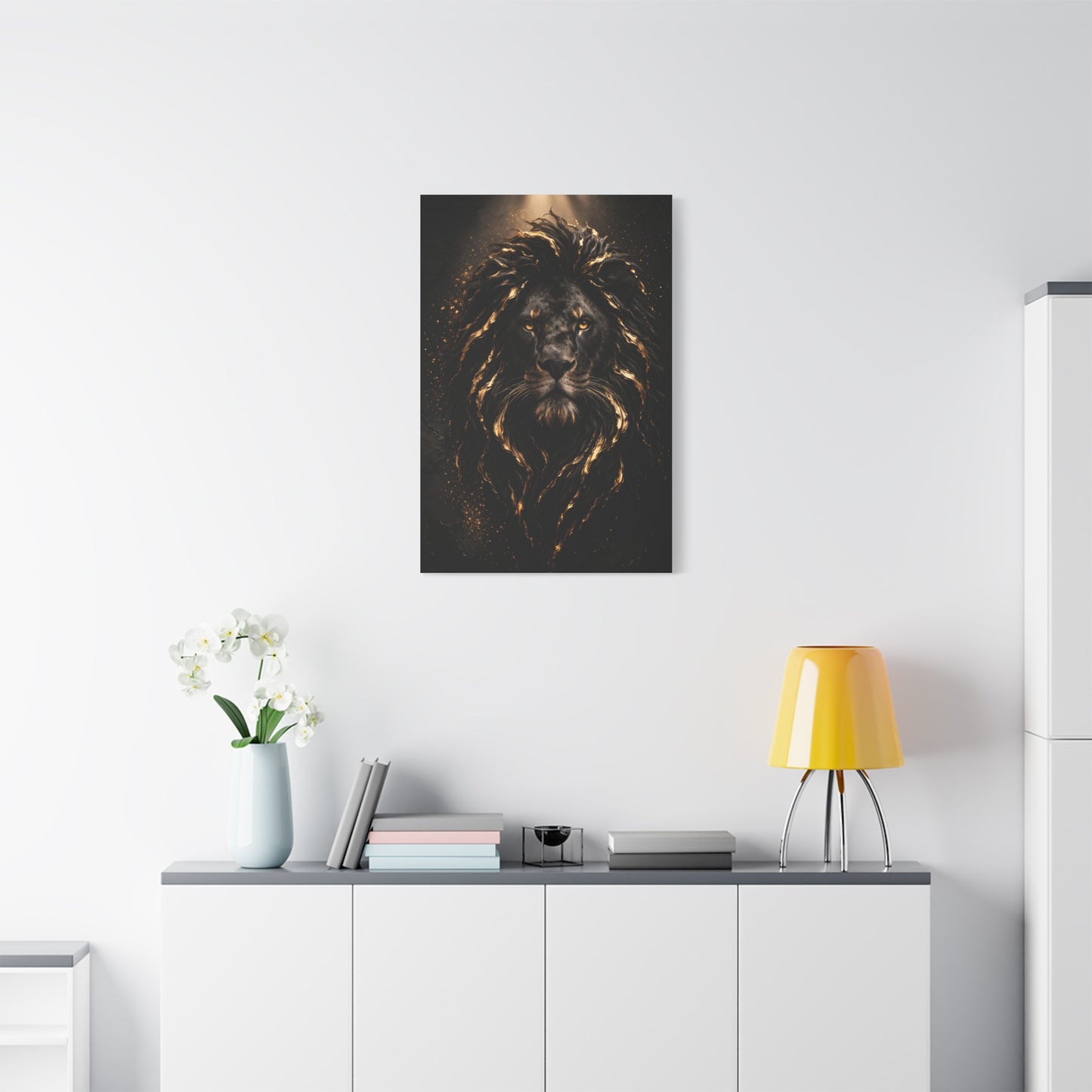 Black & Gold Lion Royal Portrait Wall Art & Canvas Print