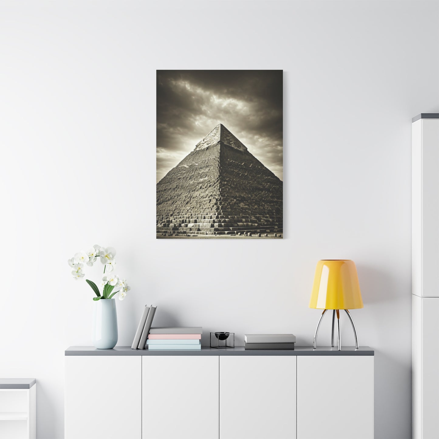 Great Pyramid in Dramatic Monochrome Wall Art & Canvas Print