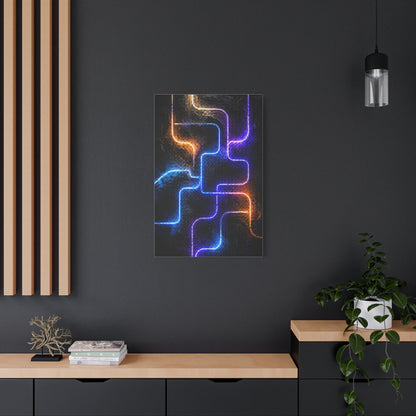 Neon Innovation Circuit Flow Wall Art & Canvas Print
