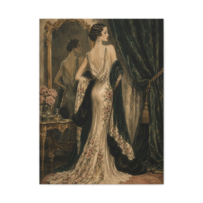 Art Deco Couture Evening Portrait Wall Art & Canvas Print