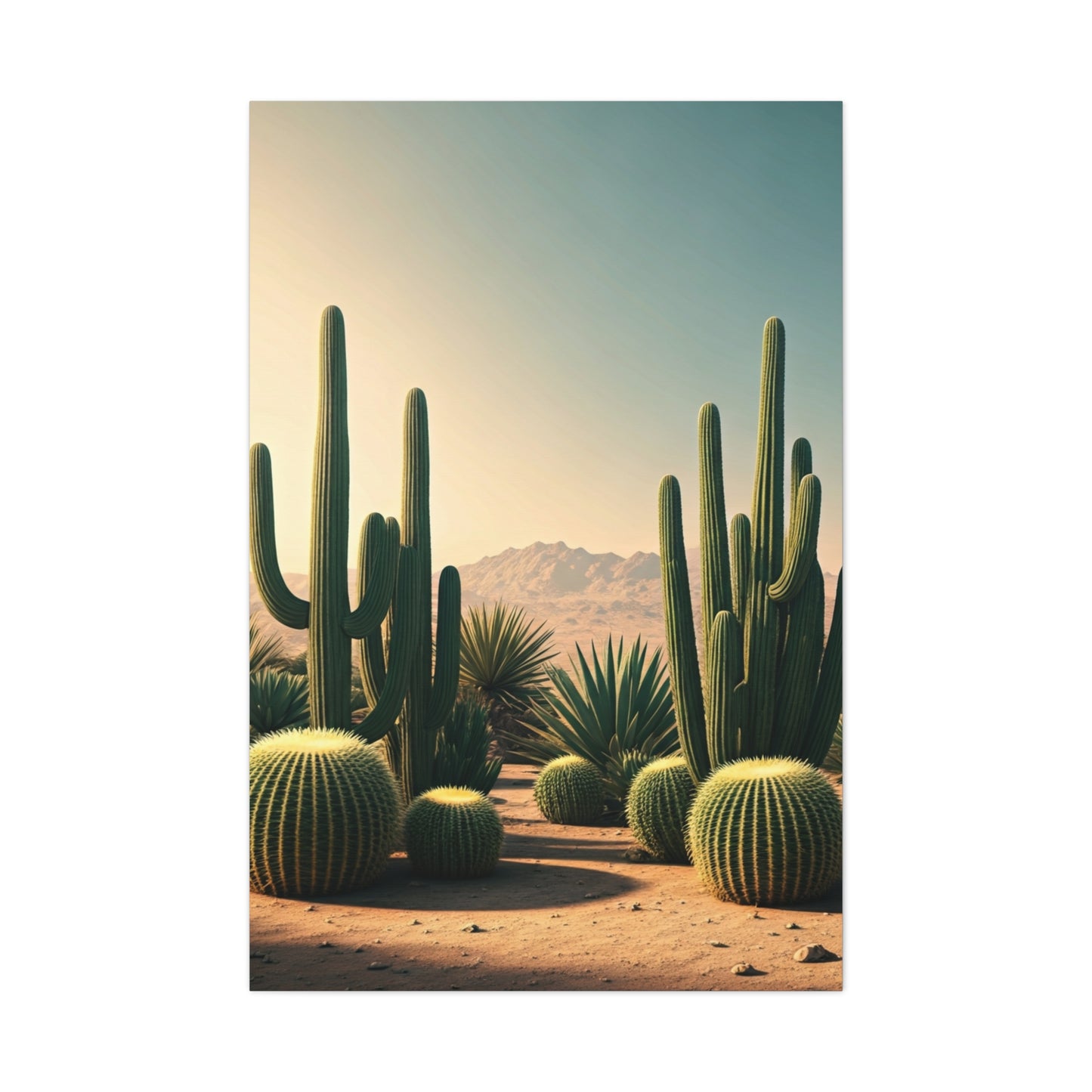 Desert Cactus Path Landscape Wall Art & Canvas Prints