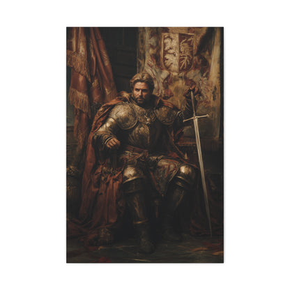 Medieval King on the Royal Throne Wall Art & Canvas Print