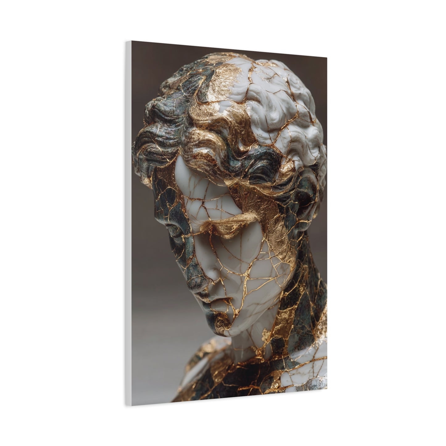 Marble And Gold Kintsugi Sculpture Wall Art & Canvas Print