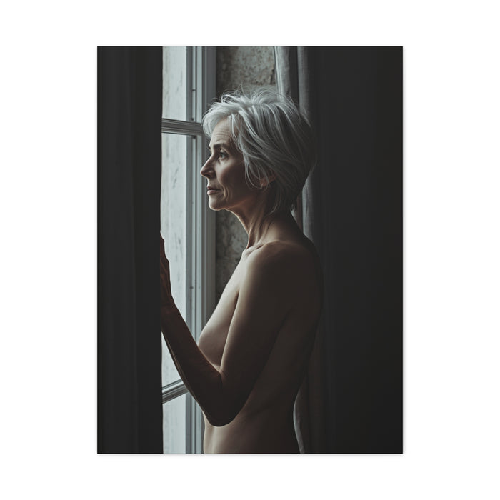 Mature Window Light Nude Study Wall Art & Canvas Print