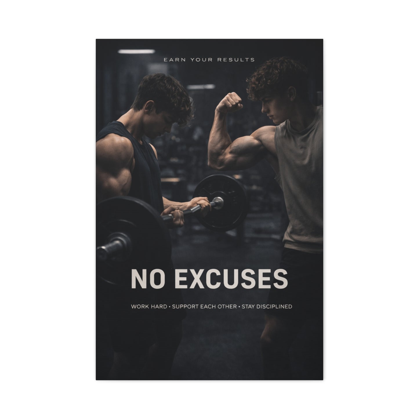 No Excuses Power Training Wall Art & Canvas Print