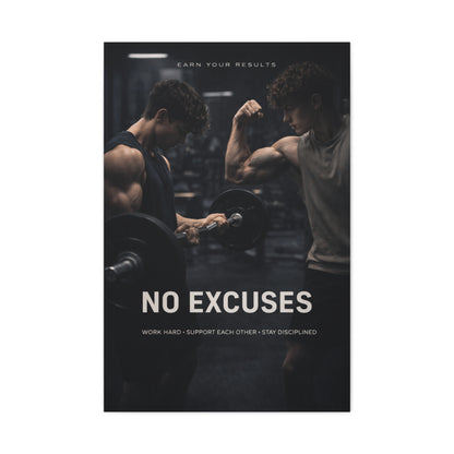 No Excuses Power Training Wall Art & Canvas Print