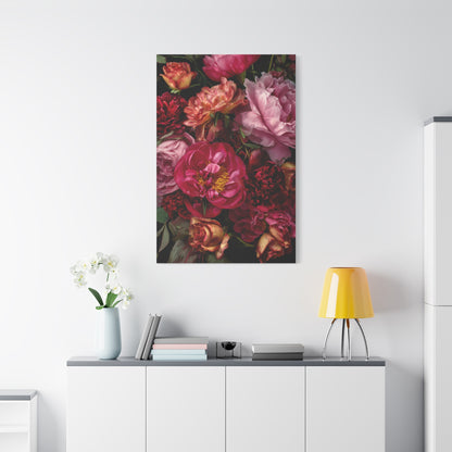 Dramatic Peony Floral Bouquet Wall Art & Canvas Print
