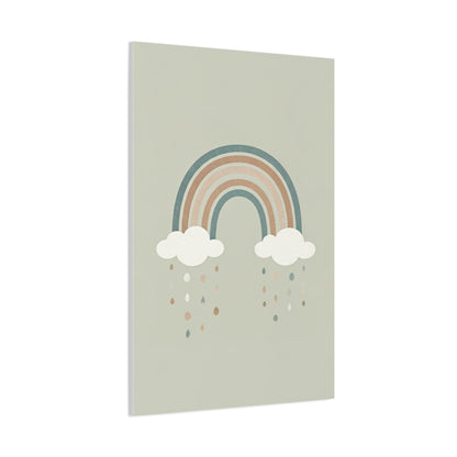Pastel Rainbow & Clouds Nursery Wall Art & Canvas Print