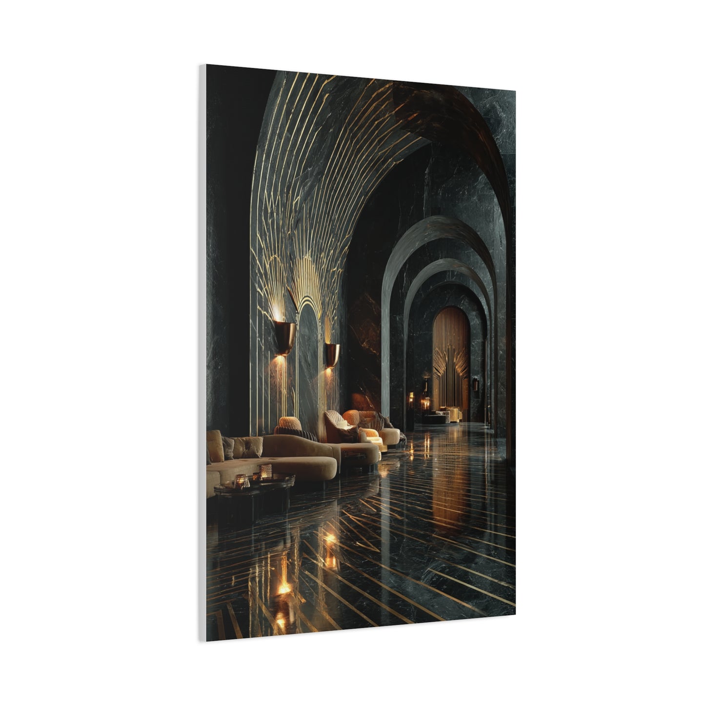 Art Deco Black and Gold Interior Wall Art & Canvas Print