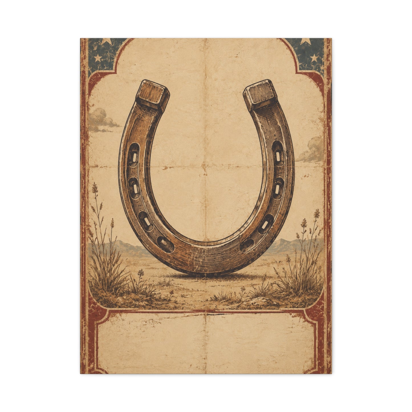 Rustic Horseshoe Frontier Poster Wall Art & Canvas Print