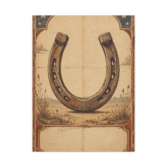 Rustic Horseshoe Frontier Poster Wall Art & Canvas Print