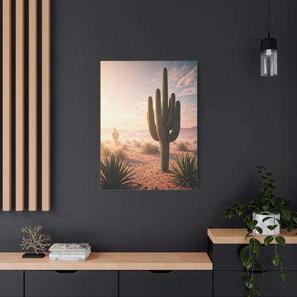 Desert Saguaro at Pastel Sunrise Wall Art & Canvas Prints