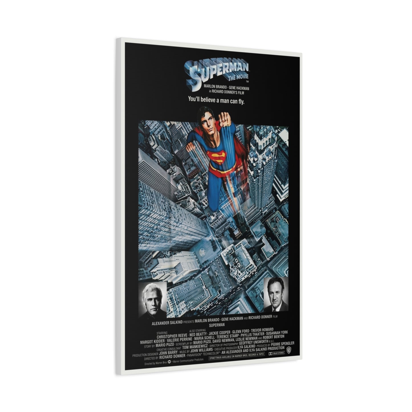 Superman "You'll Believe A Man Can Fly" Movie Poster Wall Art & Canvas Print