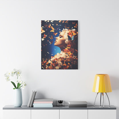 Dreamlike Floral Butterfly Portrait Wall Art & Canvas Print