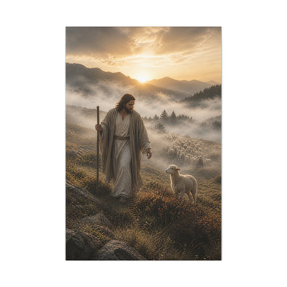 The Good Shepherd with Lamb Wall Art & Canvas Print