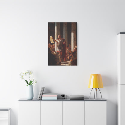 Julius Caesar Proclaiming Authority In The Roman Senate Wall Art & Canvas Print
