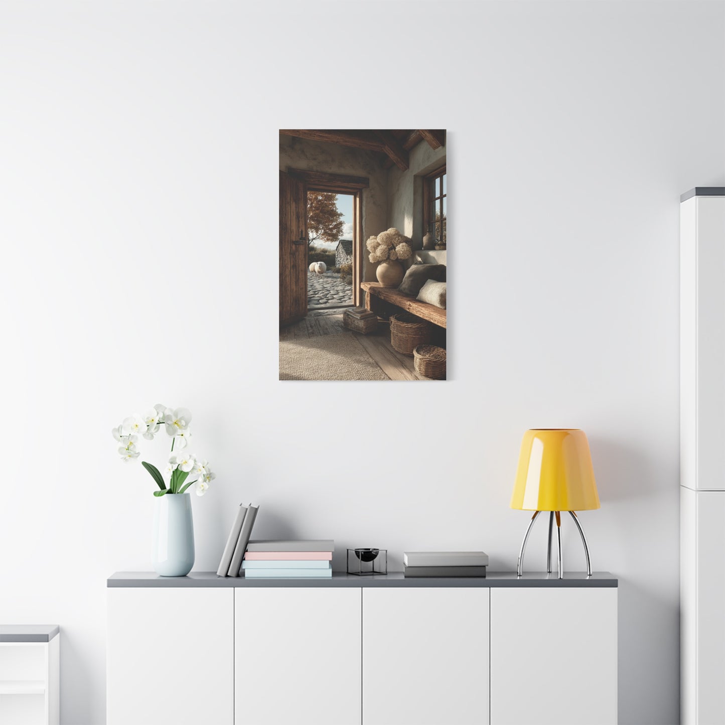 Farmhouse Entryway Open Door Scene Wall Art & Canvas Print